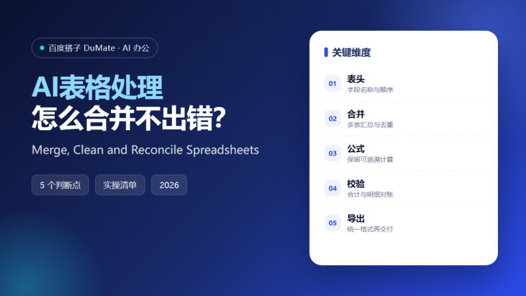 AI表格处理 featured image: merge clean and reconcile spreadsheets