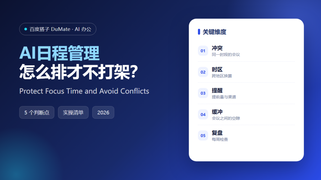 AI日程管理 featured image: protect focus time and avoid conflicts