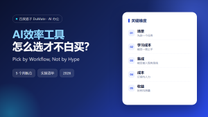 AI效率工具 featured image: pick by workflow not by hype